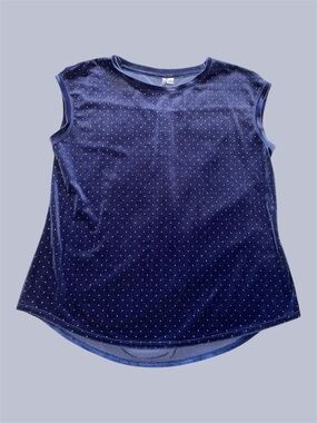 Elle Navy Blue Studded Velvet Tank Top